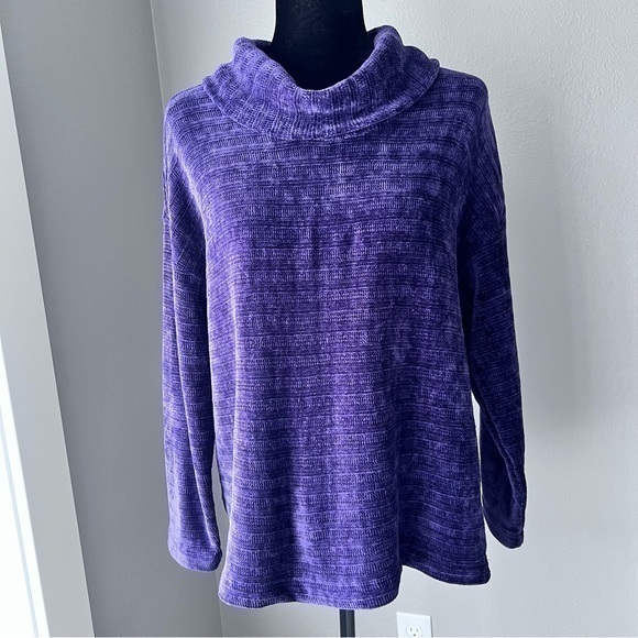 J Jill purple chenille sweater size petite small - Picture 1 of 6